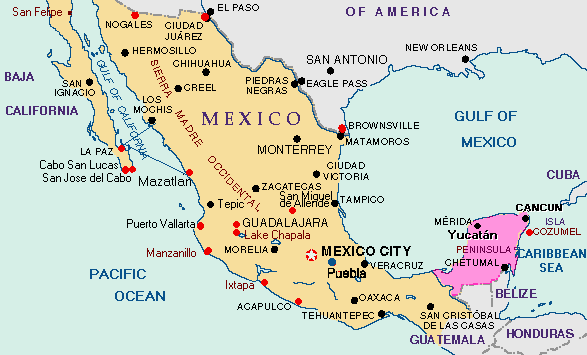 Landkarte Mexiko 