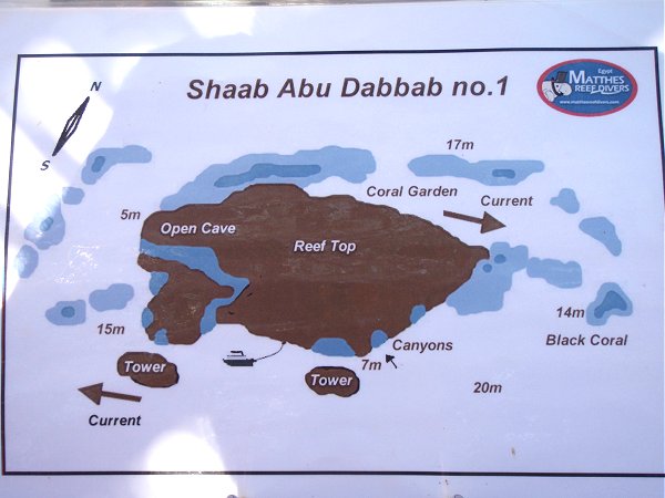 Tauchplatzkarte Shaab Abu Dabbab Reef