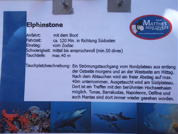 Tauchplatzkarte Elphinstone