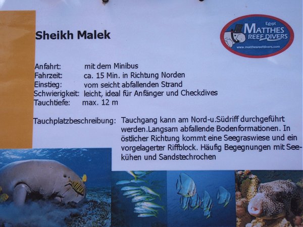Tauchplatzkarte Sheikh Malek