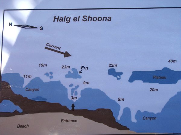 Tauchplatzkarte Halg el Shoona