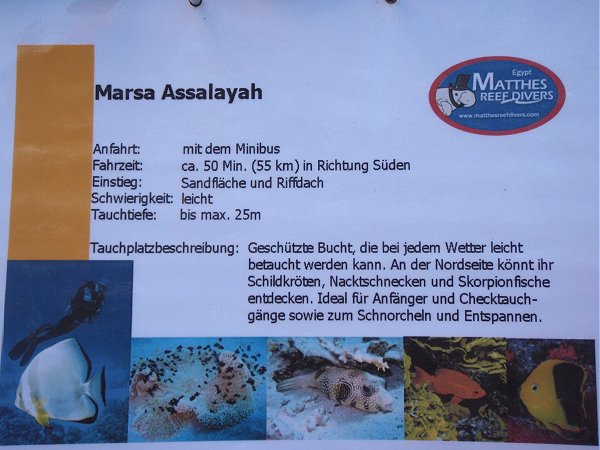Tauchplatzkarte Marsa Asalayah