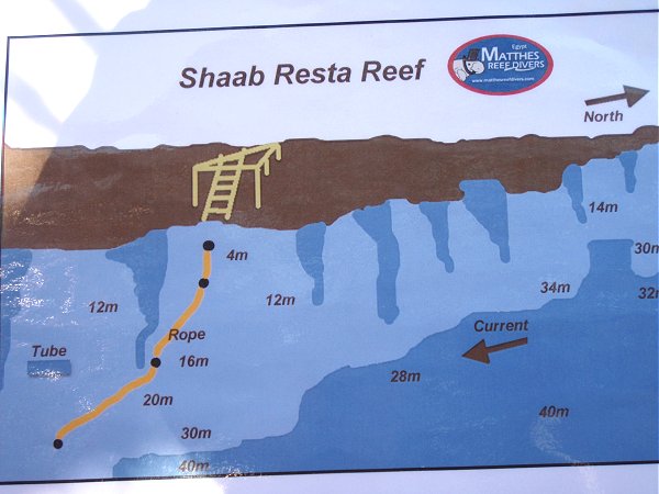Tauchplatzkarte Shaab Resta Reef